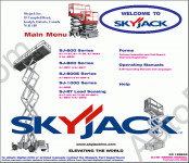 SkyJack Lifts parts catalog Sky Jack, service manual, electrical wiring diagrams, hydraulic schematics, operator manuals