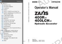 Hitachi Excavator Operator's Manual 400R-3, 400LCH-3 (ZAXIS) operator's manual for excavator Hitachi 400R-3, 400LCH-3 (ZAXIS)