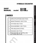 New Holland E215B / E215BLC Workshop Service Manual Workshop Service Manual for New Holland E215B / E215BLC, Electrical Wiring Diagram, Hydraulic Diagram, Maintenance Manual, Parts Manual