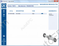 ZF Agricultural 2012 spare parts catalog identification for agricultural.