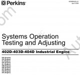 Perkins Engine 402D, 403D, 404D Perkins Service Manual 402D, 403D, 404D