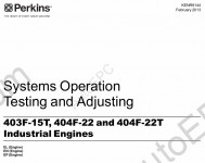 Perkins Engine 403F, 404F Perkins Service Manual 403F, 404F
