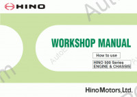 Hino Workshop Manual 500 Series FC6J, FC9J, FD8J, GD8J, FG8J, GH8J, FL8J, FM8J, FM1A, FM2P, FT8J, GT8J, SG8J with J05D-TI, J05E-TI, J08E-TI, A09C engine Chassis workshop manuals Hino 500 Series, HINO Color Wiring Diagrams.
