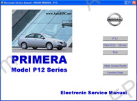 Nissan Primera - P12  2001-2005, electronic service manual Nissan, repair manual, maintenance, electrical wiring diagrams, body repair manual Nissan Primera P12