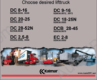 Kalmar Lift Truck electronic spare parts catalogue and technical handbooks Kalmar Forklifts DC 8-16, DC 20-25, DC 28-52N,DC 2.5-8,DC 9-16,DC 18-25N,DCB 28-45,EC 2-8