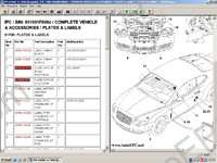 Bentley Continental GT Electronic spare parts catalogue