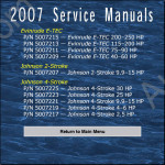 Johnson / Evinrude Parts and Service Manuals spare parts catalog, accessories, service manuals, maintenance for outboard marine engines Evinrude E-TEC, Johnson 2-stroke, Johnson 4-stroke 2001-2007