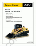 ASV RC-100 Rubber Track Loader Service Manuall spare parts catalog, service manual, maintenance for rubber track loader ASV RC-100