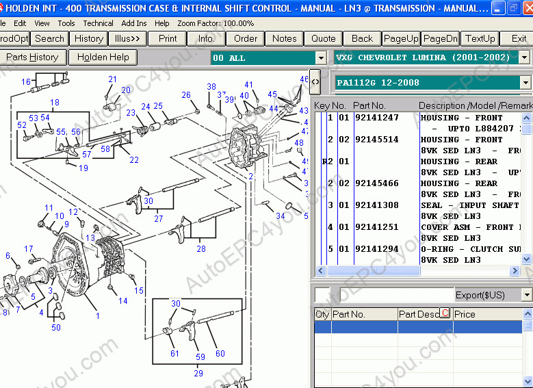 Holden Partfinder spare parts catalog, presented spare parts for all models  Holden