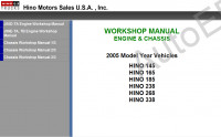 Hino Workshop Manual 2005 Hino Truck workshop service and repair manual, maintenance for Hino 145, 165, 185, 238, 268, 338, engine service manual J05D-TA, J08E-TA, TB
