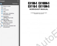 Hitachi EX100-5/100M-5/110-5/110M-5 Excavators Workshop Service Manual workshop service manual excavators Hitachi EX100-5/100M-5/110-5/110M-5, electrical circuit diagram, hydraulic schematics, troubleshooting manual