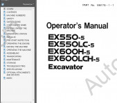 Hitachi EX550-5, EX550LC-5, EX600H-5, EX600LCH-5 Workshop Service Manual Workshop Service Manual for excavators Hitachi EX550-5, EX550LC-5, EX600H-5, EX600LCH-5, wiring and hydraulic diagram