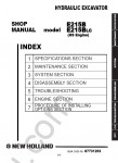 New Holland E215B / E215BLC (HS Engine) Excavator Workshop Service Manual Workshop Service Manual for New Holland E215B / E215BLC (HS engine), Electrical Wiring Diagram, Hydraulic Diagram, Maintenance Manual, Parts Manual