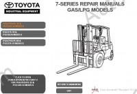 Toyota Forklift 7 Series GAS/LPG/ Electric Models Service Manual Workshop Service Manual, Repair Manual for Toyota GAS/LPG Models, Electric Models, troubleshooting