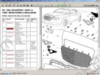 Bentley Continental GT Electronic spare parts catalogue