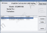 Hitachi Middle spare parts catalog for small excavators EX60 - EX385