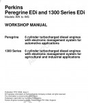 Perkins Engine 1300 Workshop Manual, Disassemly and Assembly, Schematics, Testing and Ajustment, Troubleshoting, Operation and Maintenance Manual Perkins 1300 Industrial Engine