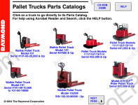 Raymond Spare Parts Catalogs Spare Parts Manual for Raymond Pallet Trucks
