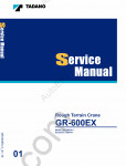 Tadano Rough Terrain Crane GR-600EX-3 - Service Manual and Circuit Diagrams and Data workshop service manuals for Tadano Rough Terrain Crane GR-600EX-3